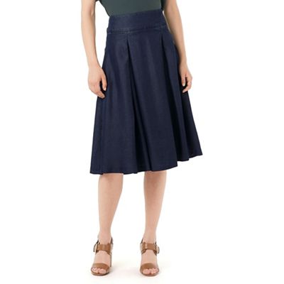 Phase Eight Caria Chambray Box Pleat Skirt